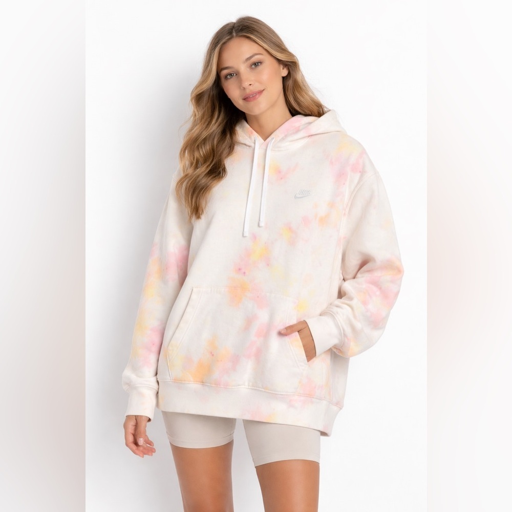 Nike Tie-Dye Hoodie Sweatshirt Cream